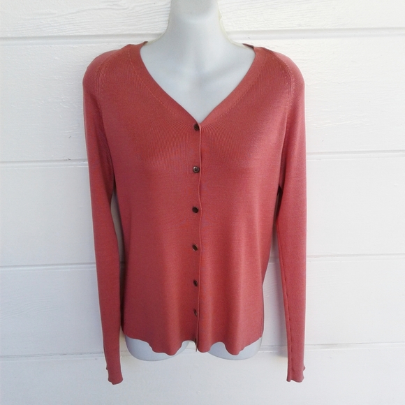 Banana Republic Sweaters - Banana Republic Mauve Silk Knit Cardigan Medium